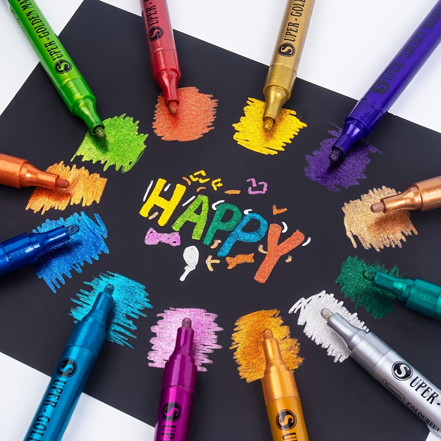 12-Color Acrylic Paint Markers Set