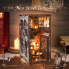 Marycele DIY Book Nook Kit for Adults & Teens – 3D Wooden Puzzle Bookshelf Insert with Sensor Light – Miniature Room Craft Kit – Unique Gift for Him, Christmas, Halloween, Birthday