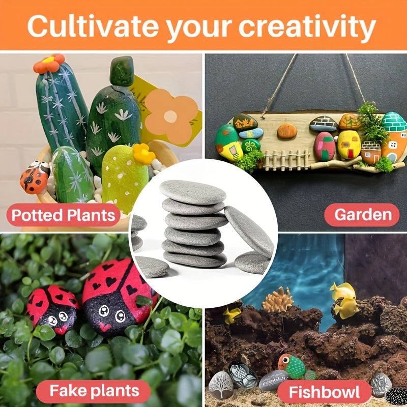 6/12pcs Flat Painting Rocks