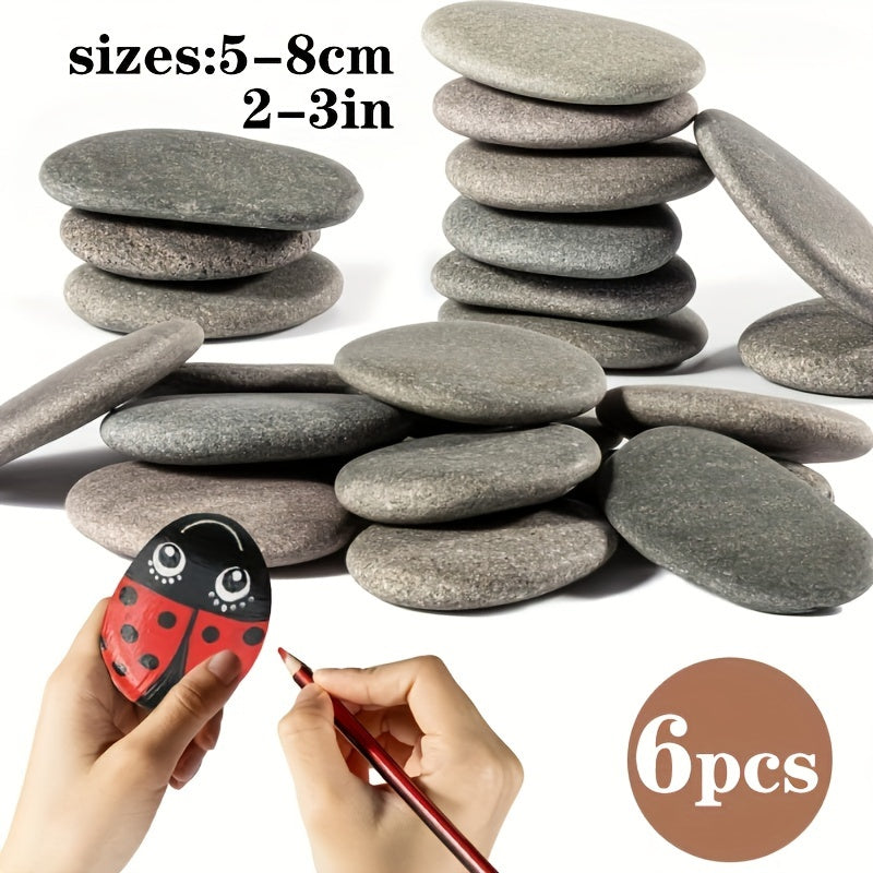 6/12pcs Flat Painting Rocks