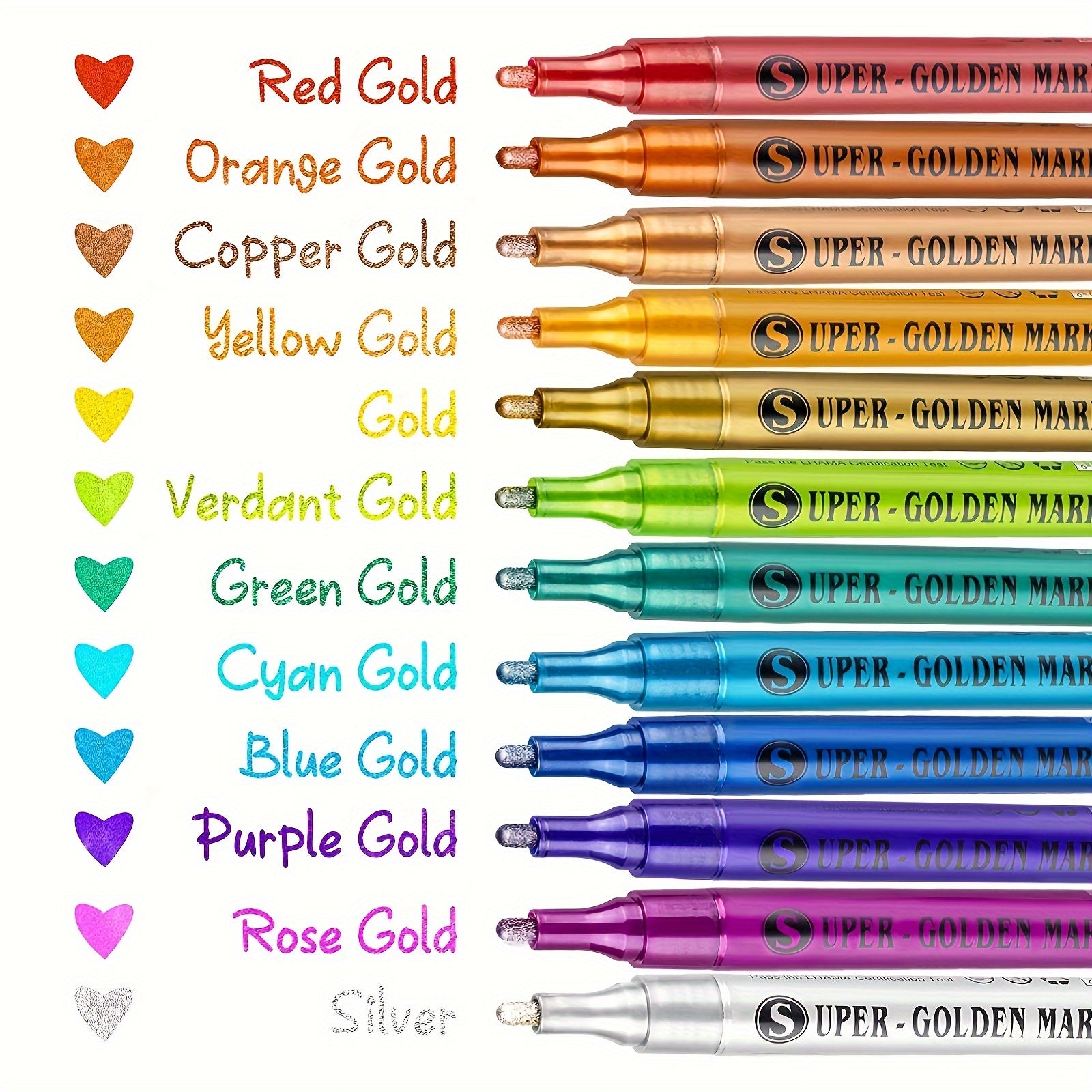 12-Color Acrylic Paint Markers Set