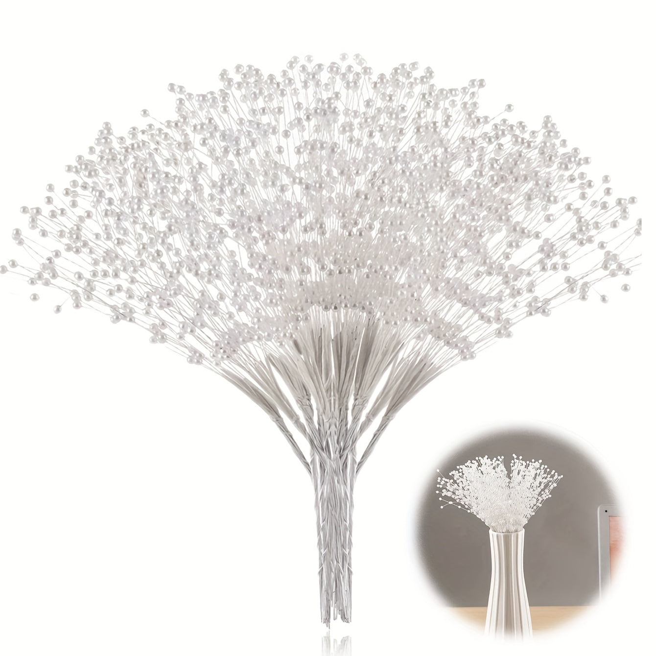 30pcs White Pearl String Sticks