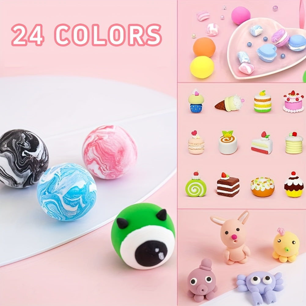 24 Colors Ultra Light Air Dry Clay Set