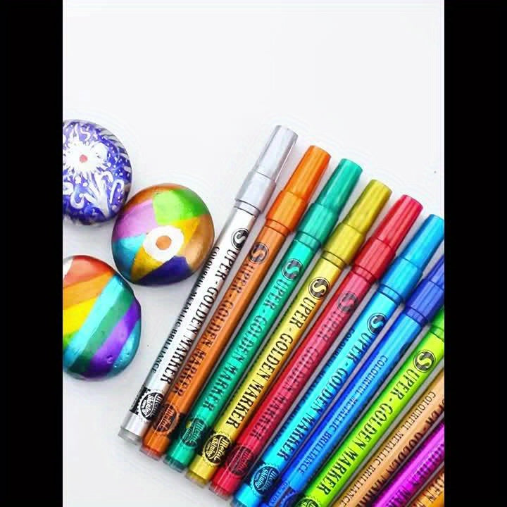 12-Color Acrylic Paint Markers Set