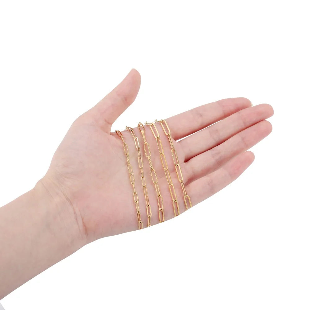 1M 3/4mm Stainless Steel Gold Cable Chain