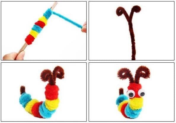 Plush Sticks, Pompoms & Googly Eyes Craft Set