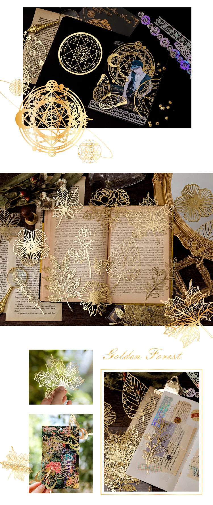 10pcs Bronzing Lace Hollow Scrapbook Craft Paper