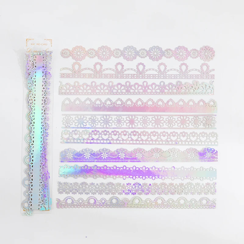 10pcs Bronzing Lace Hollow Scrapbook Craft Paper