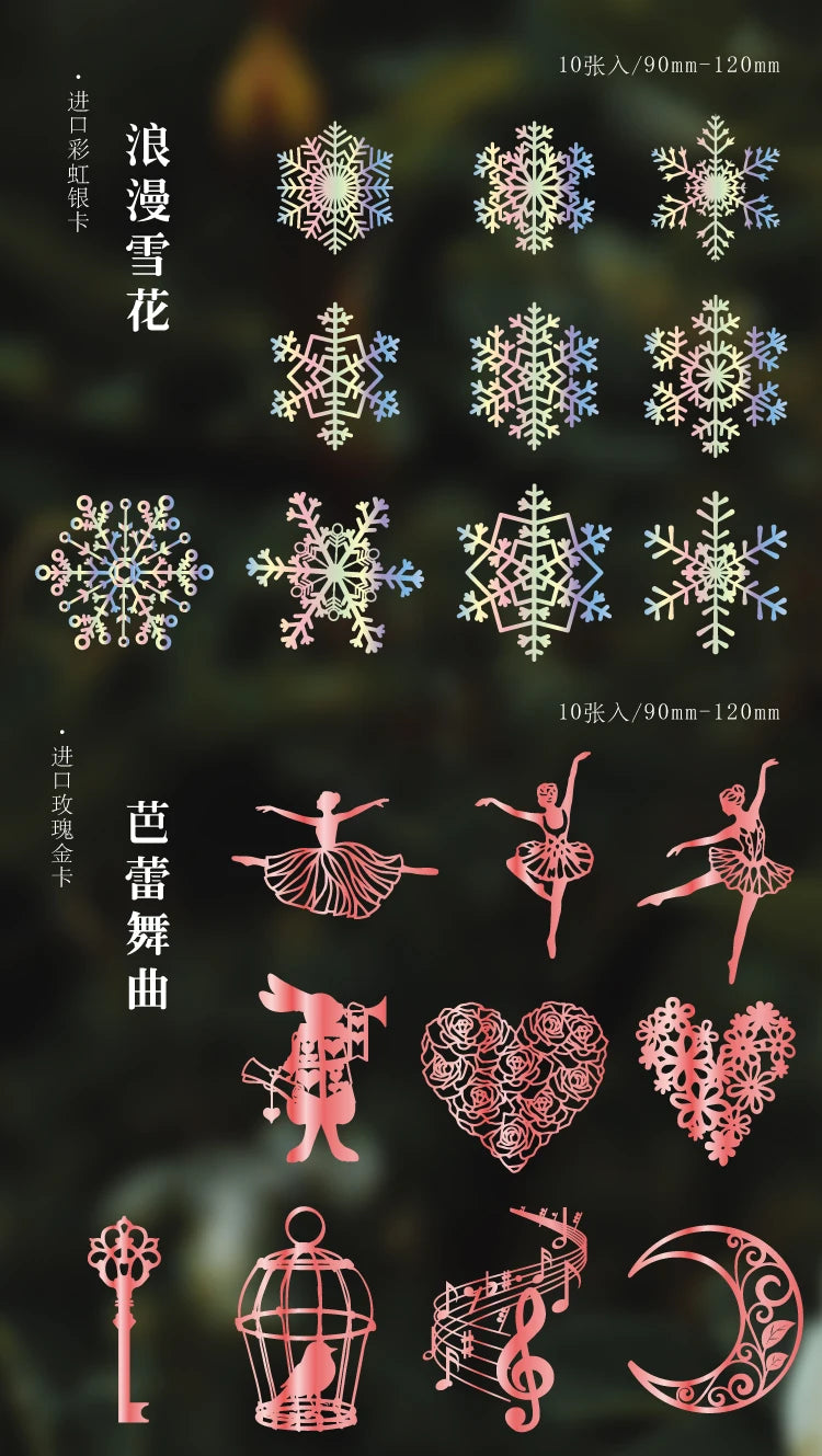 10pcs Bronzing Lace Hollow Scrapbook Craft Paper