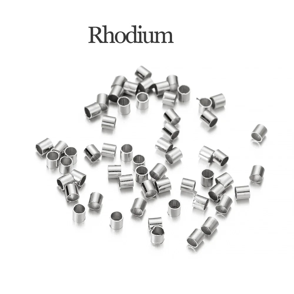 150–500pcs Gold Copper Crimp Tube Beads (1.5–2.5mm)