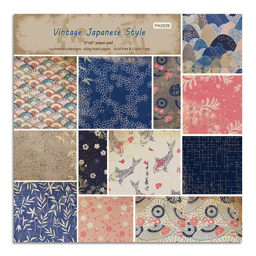 24 Sheets Vintage Japanese Craft Paper Pad