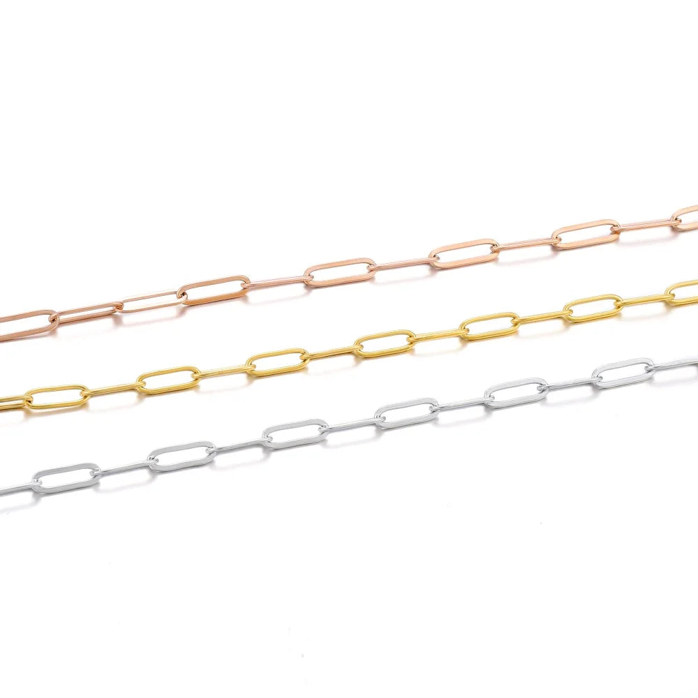 1M 3/4mm Stainless Steel Gold Cable Chain