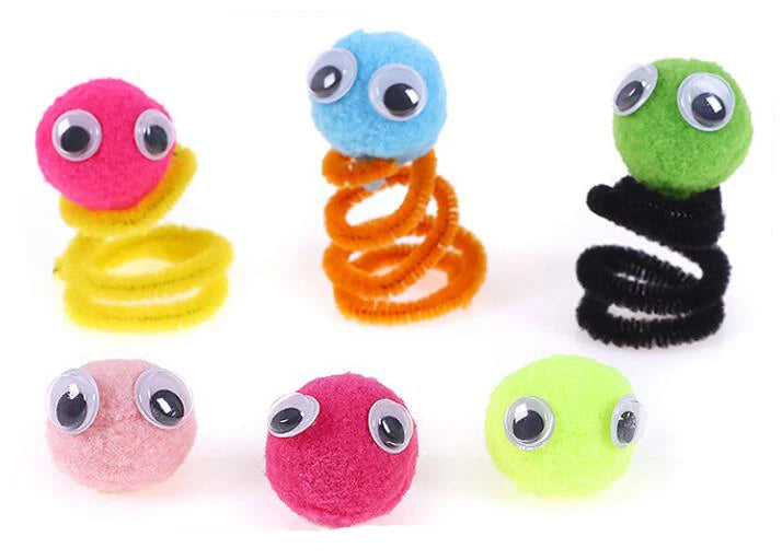 Plush Sticks, Pompoms & Googly Eyes Craft Set