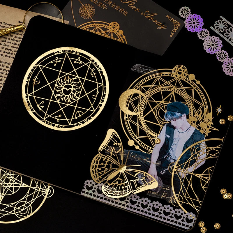 10pcs Bronzing Lace Hollow Scrapbook Craft Paper