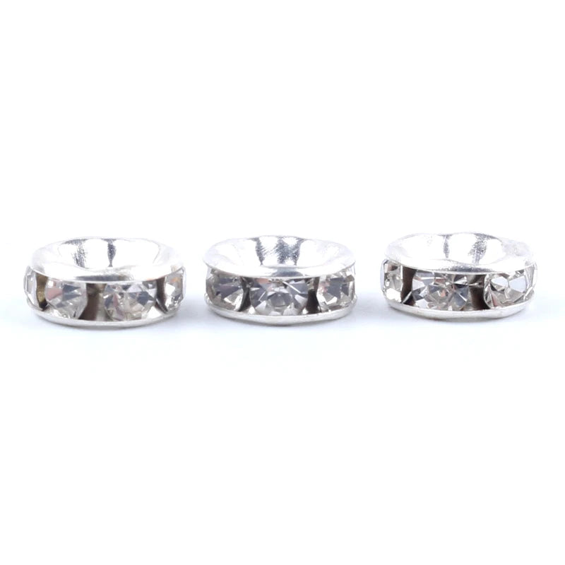 50pcs Gold Rhinestone Spacer Beads for Jewelry DIY