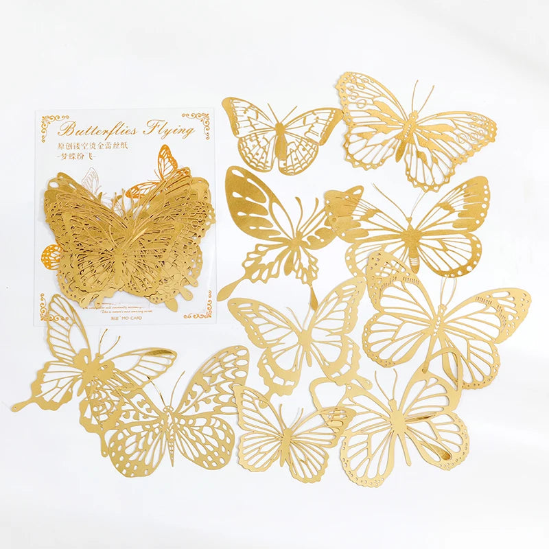 10pcs Bronzing Lace Hollow Scrapbook Craft Paper