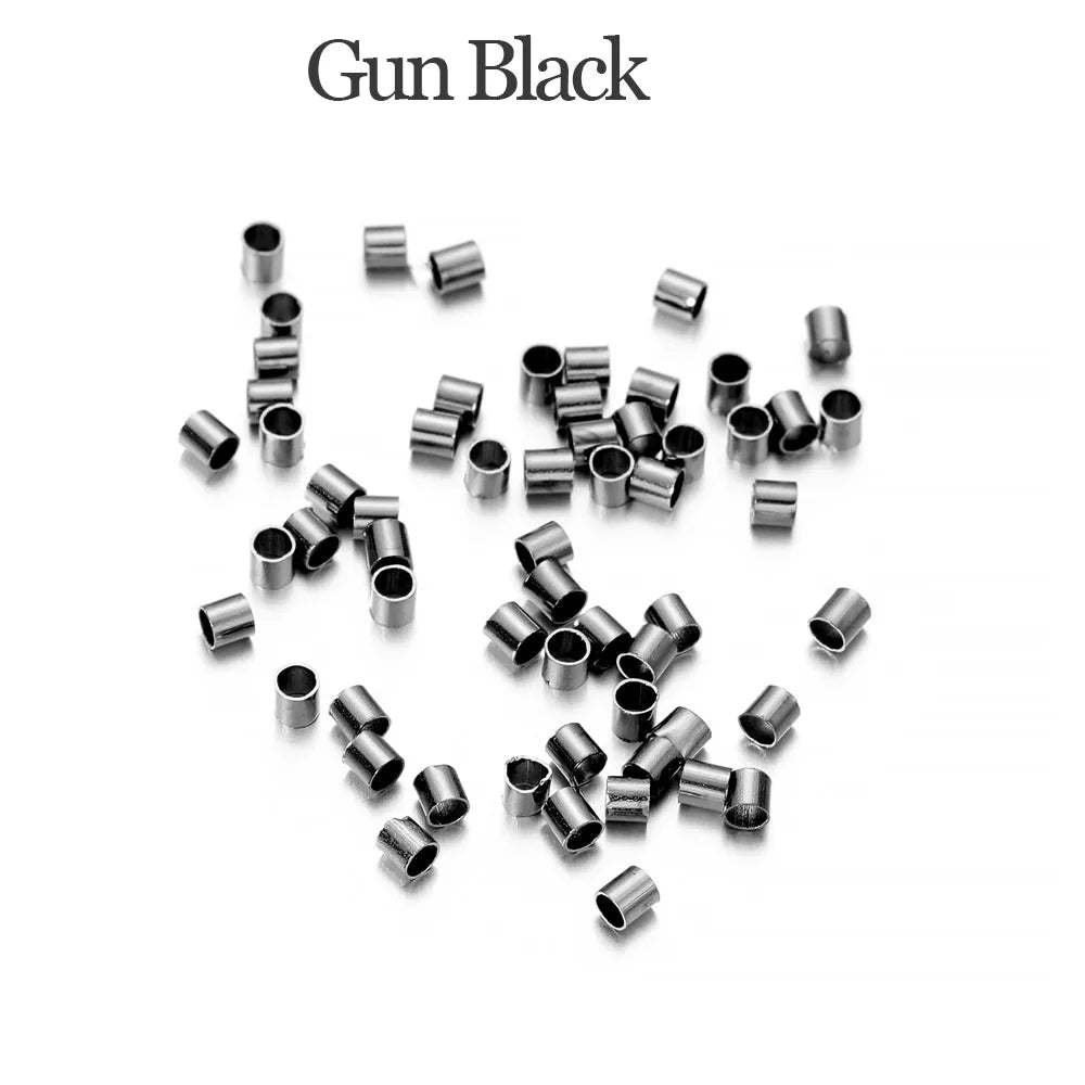 150–500pcs Gold Copper Crimp Tube Beads (1.5–2.5mm)