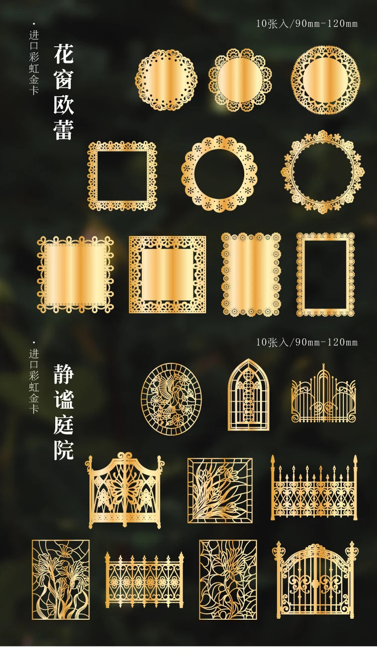 10pcs Bronzing Lace Hollow Scrapbook Craft Paper