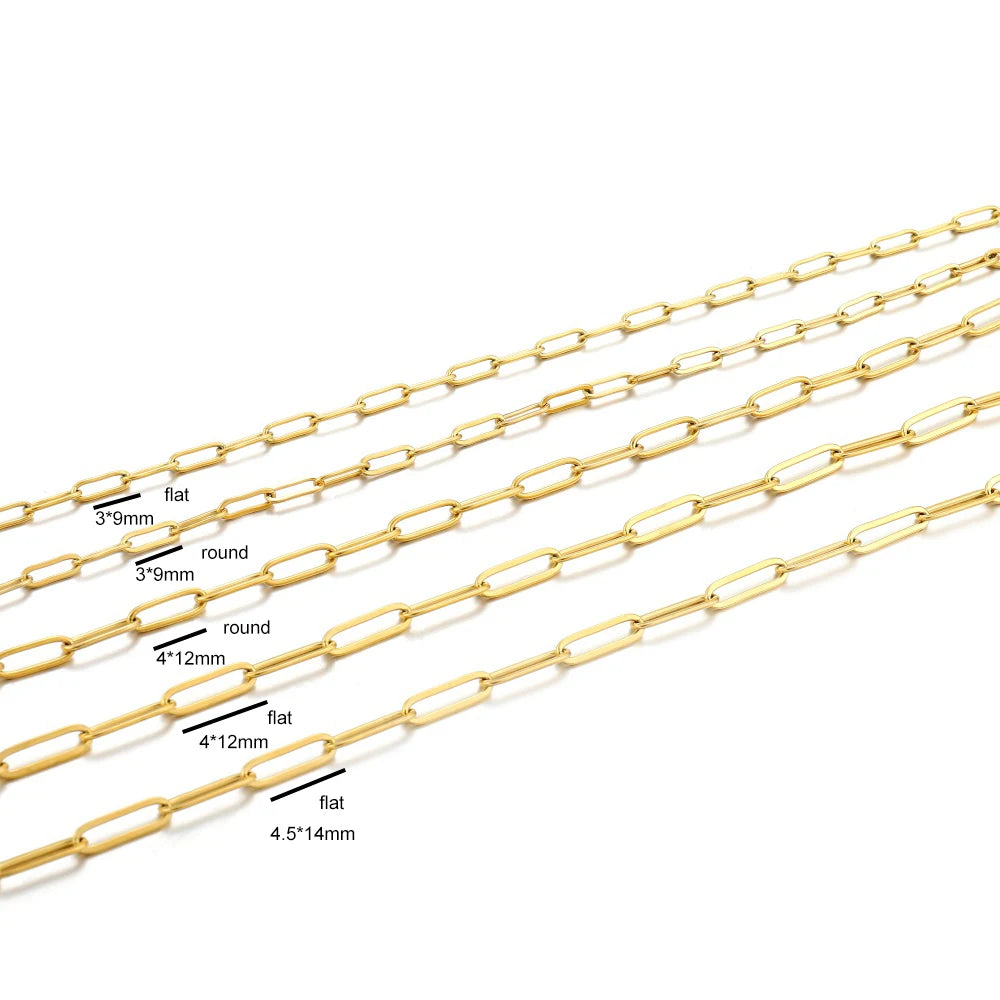 1M 3/4mm Stainless Steel Gold Cable Chain