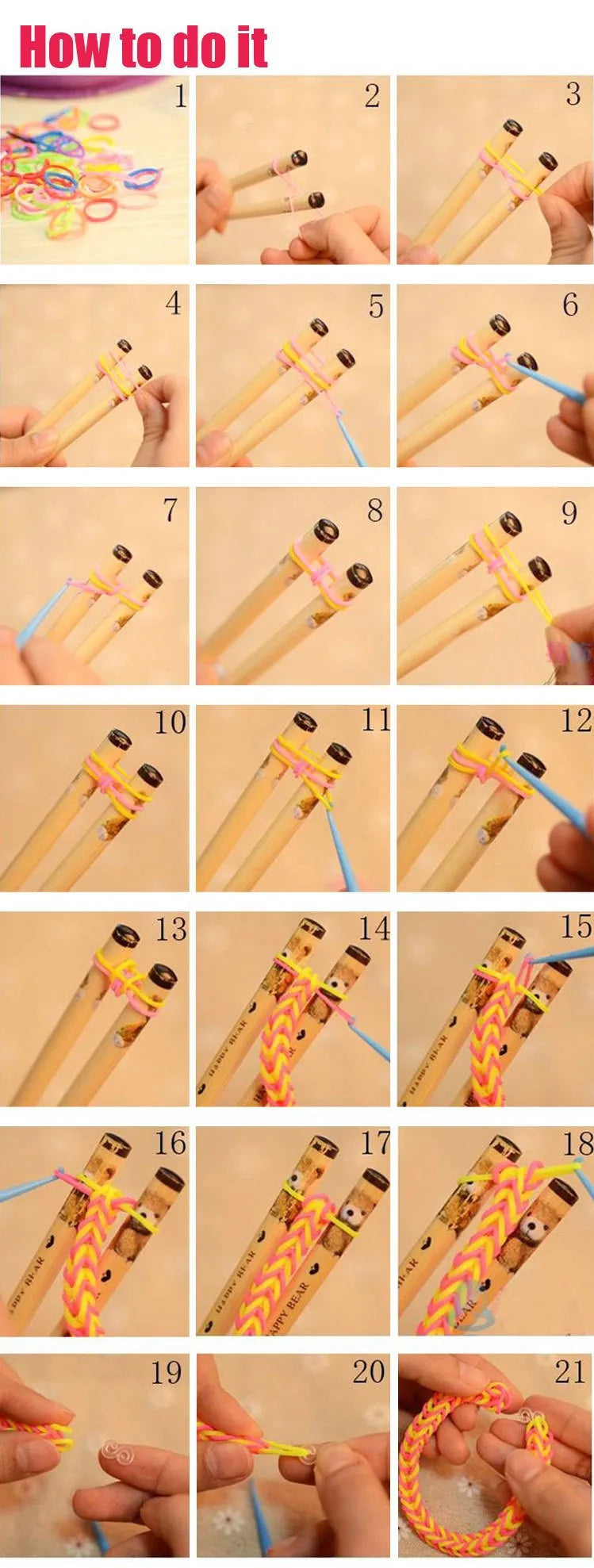 Fashion Rubber Loom Band Weaver Kit