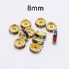 50pcs 8mm Rhinestone Rondelle Crystal Beads – Loose Spacer Charm Beads for DIY Handmade Jewelry Making