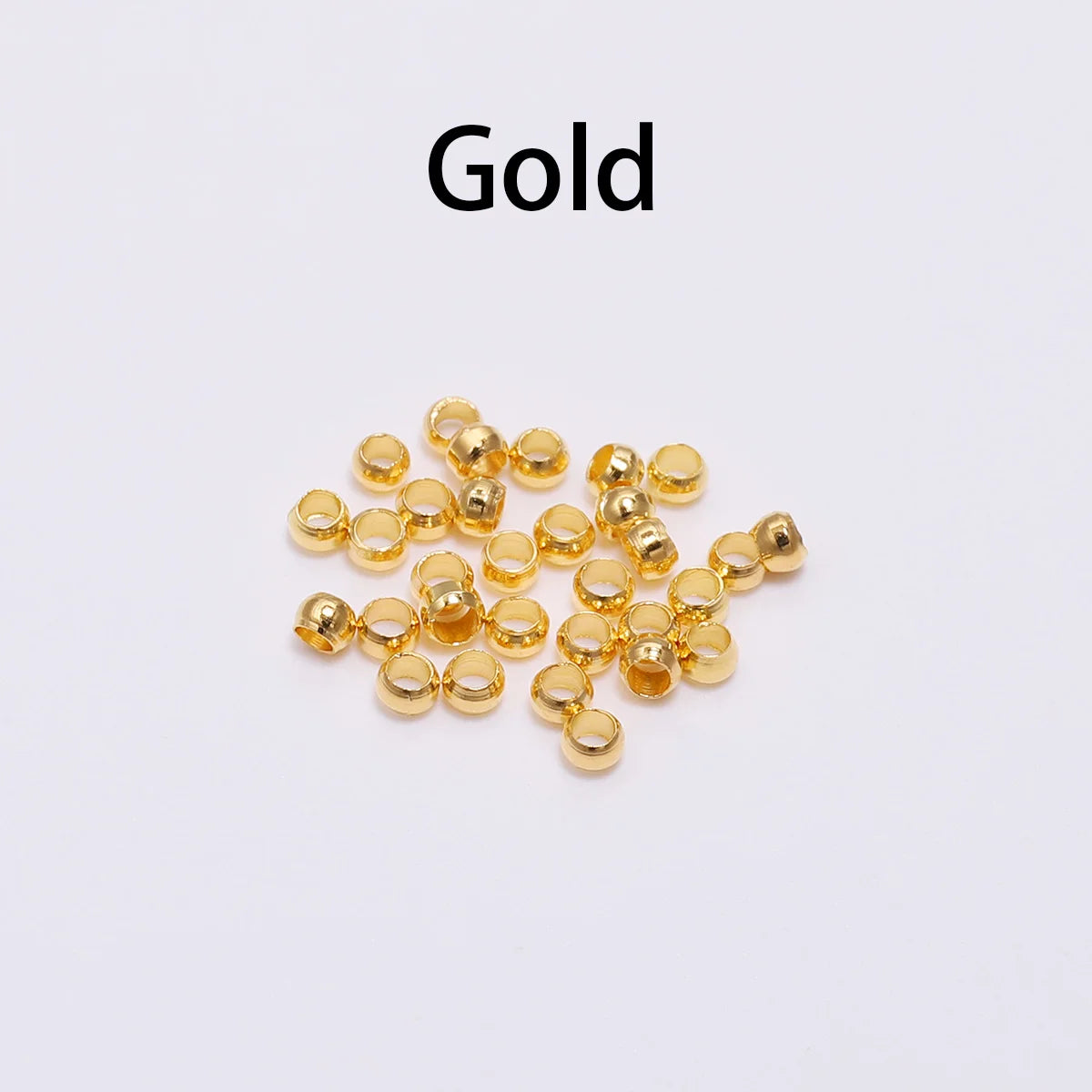 500pcs Gold/Silver/Copper Crimp Beads (1.5–3mm)
