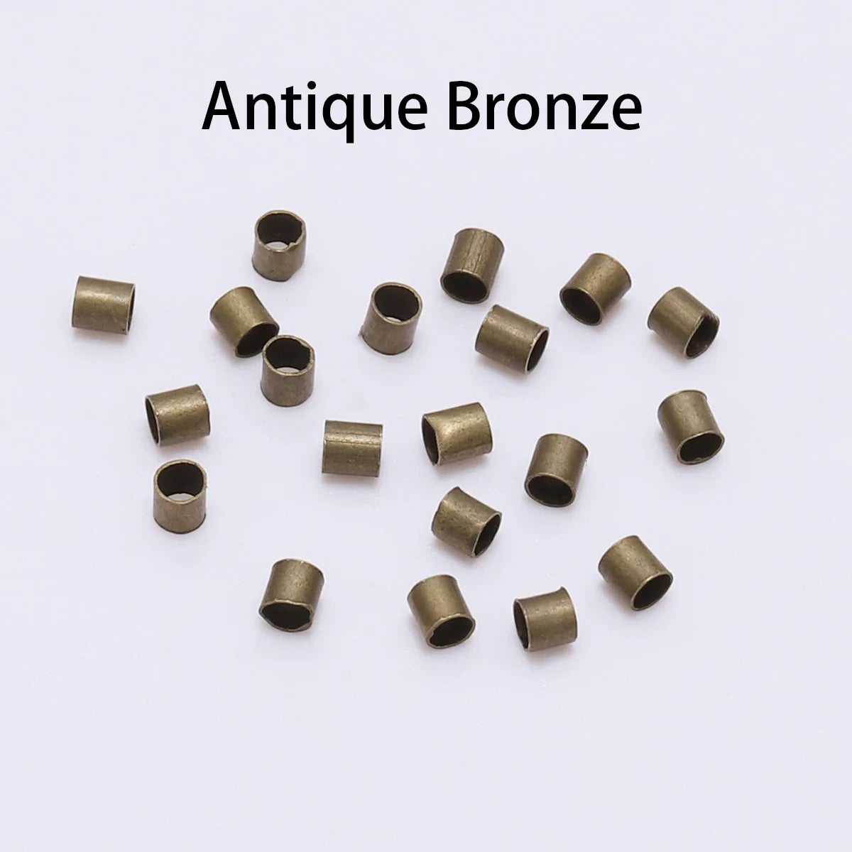 150–500pcs Gold Copper Crimp Tube Beads (1.5–2.5mm)