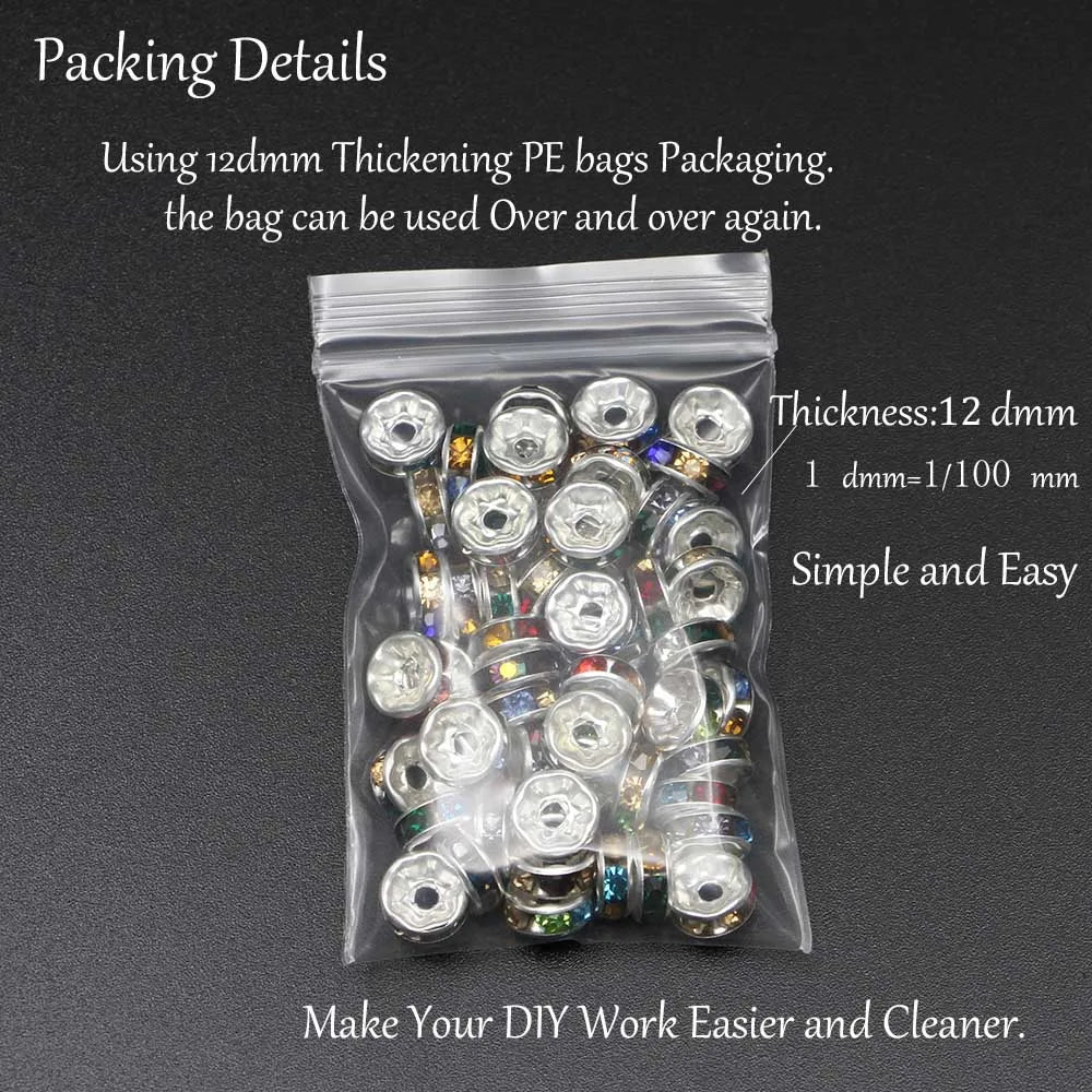 50pcs 8mm Rhinestone Rondelle Crystal Beads