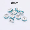 50pcs 8mm Rhinestone Rondelle Crystal Beads – Loose Spacer Charm Beads for DIY Handmade Jewelry Making