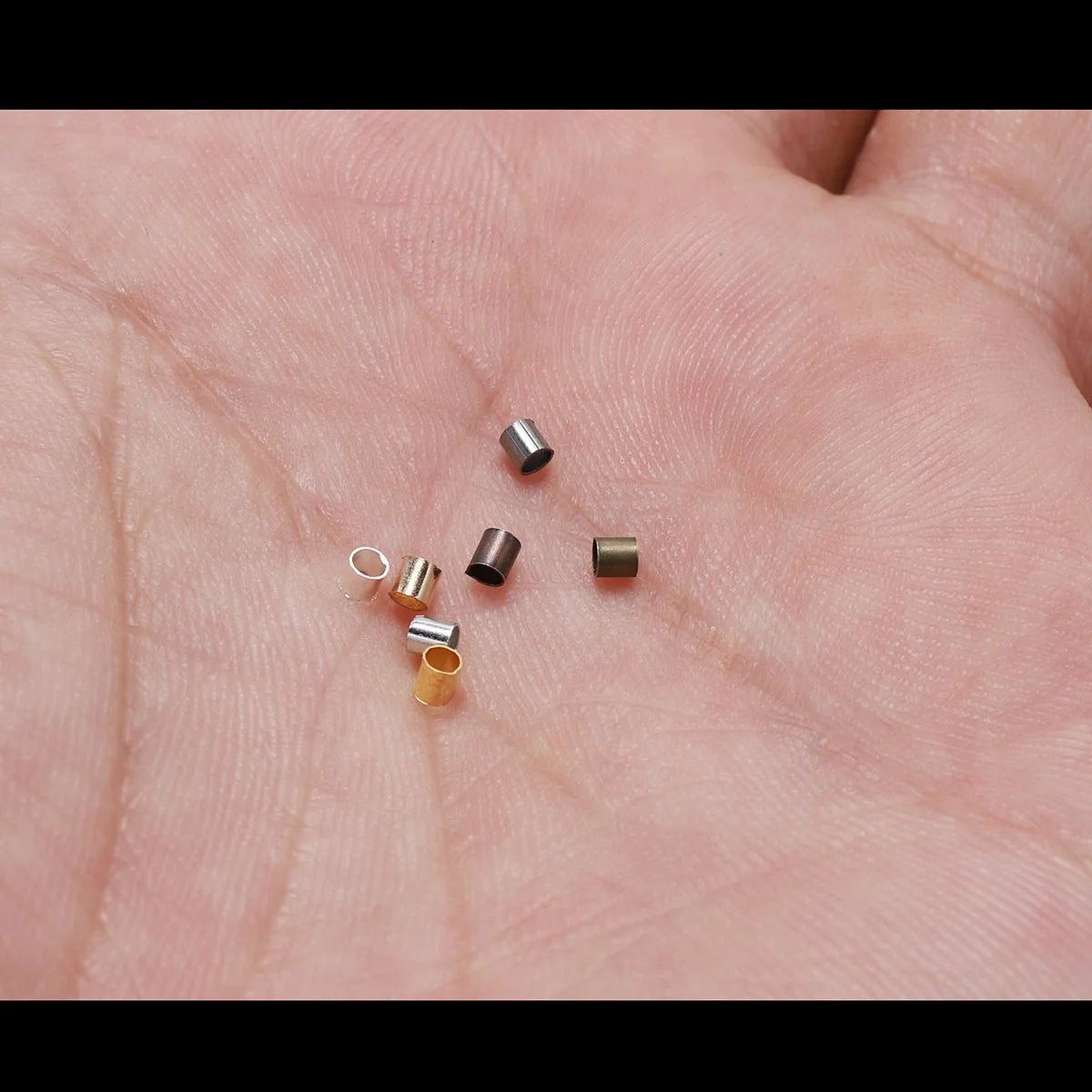 150–500pcs Gold Copper Crimp Tube Beads (1.5–2.5mm)