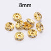 50pcs 8mm Rhinestone Rondelle Crystal Beads – Loose Spacer Charm Beads for DIY Handmade Jewelry Making