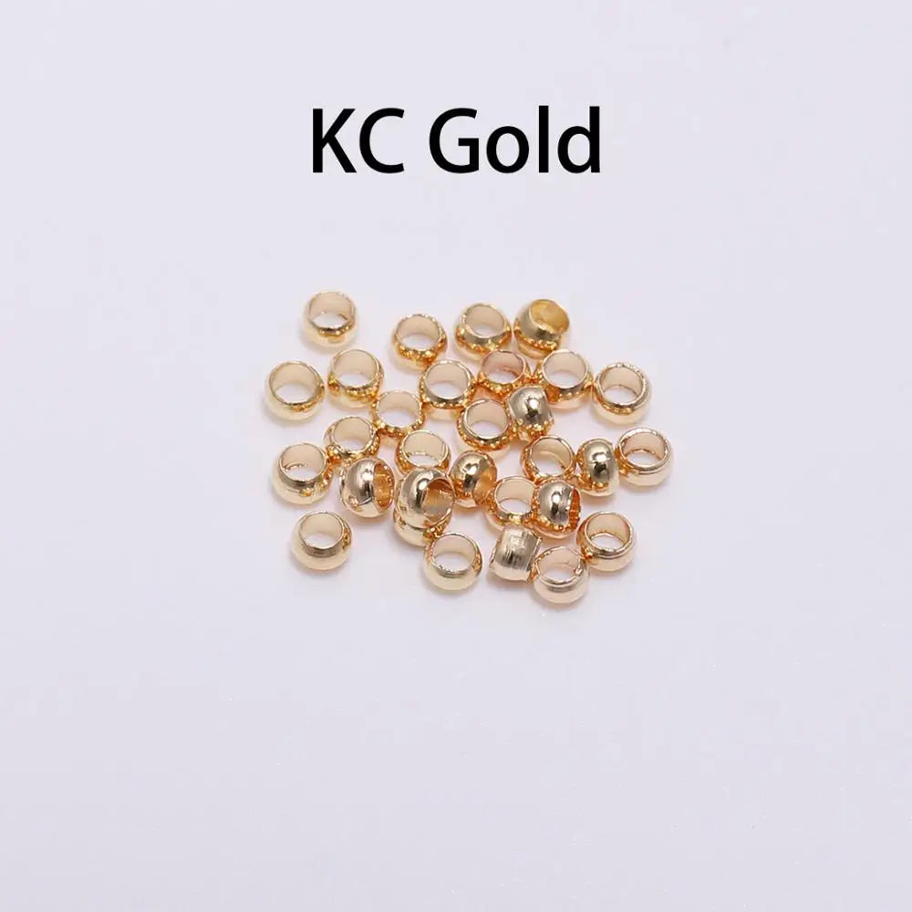 500pcs Gold/Silver/Copper Crimp Beads (1.5–3mm)