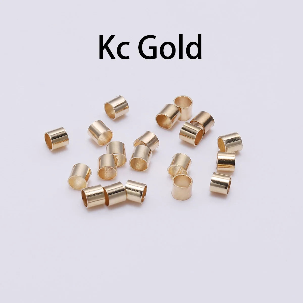 150–500pcs Gold Copper Crimp Tube Beads (1.5–2.5mm)