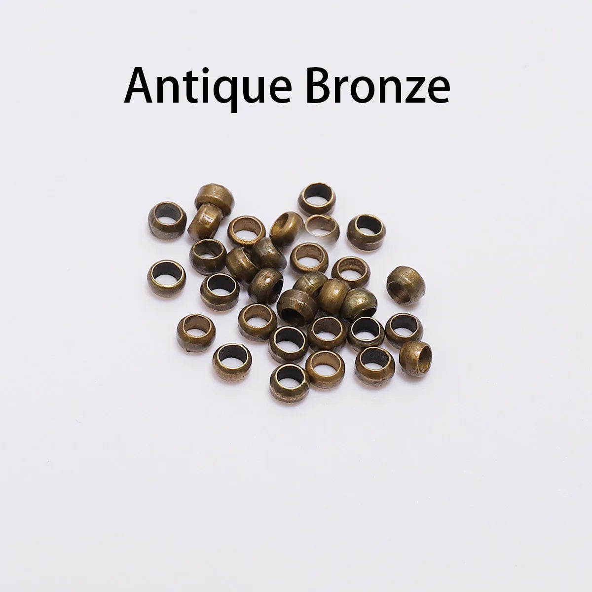 500pcs Gold/Silver/Copper Crimp Beads (1.5–3mm)