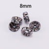 50pcs 8mm Rhinestone Rondelle Crystal Beads – Loose Spacer Charm Beads for DIY Handmade Jewelry Making