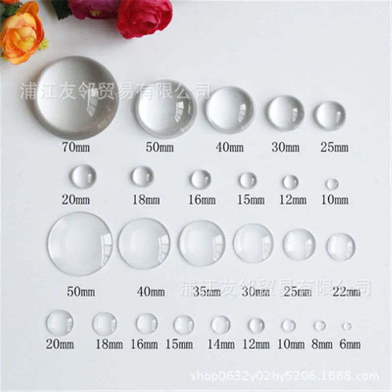 Aclovex Round Flat Back Glass Cabochons