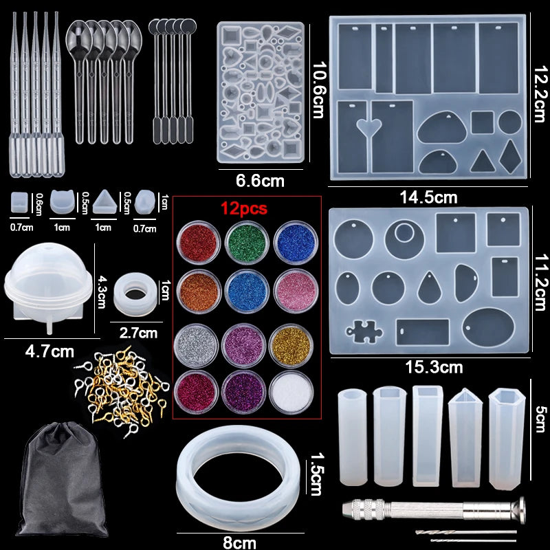 16 Styles Epoxy Resin Casting Molds Set
