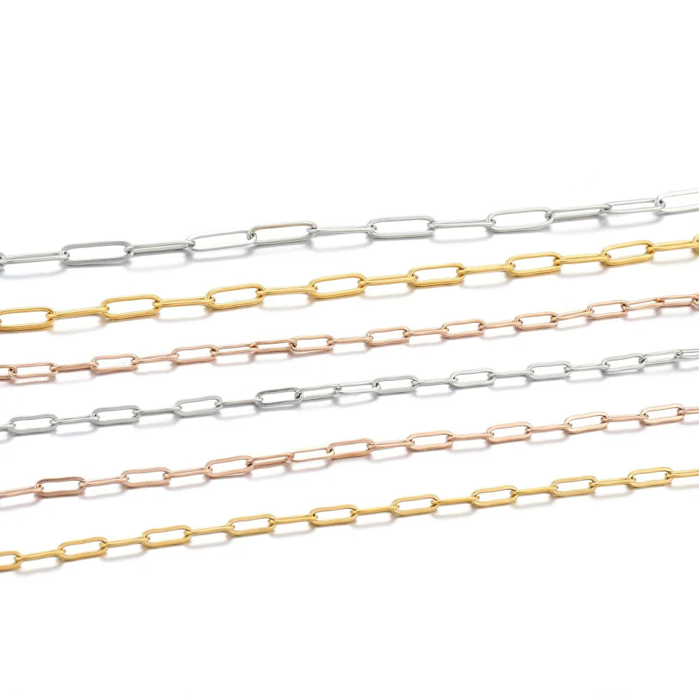 1M 3/4mm Stainless Steel Gold Cable Chain