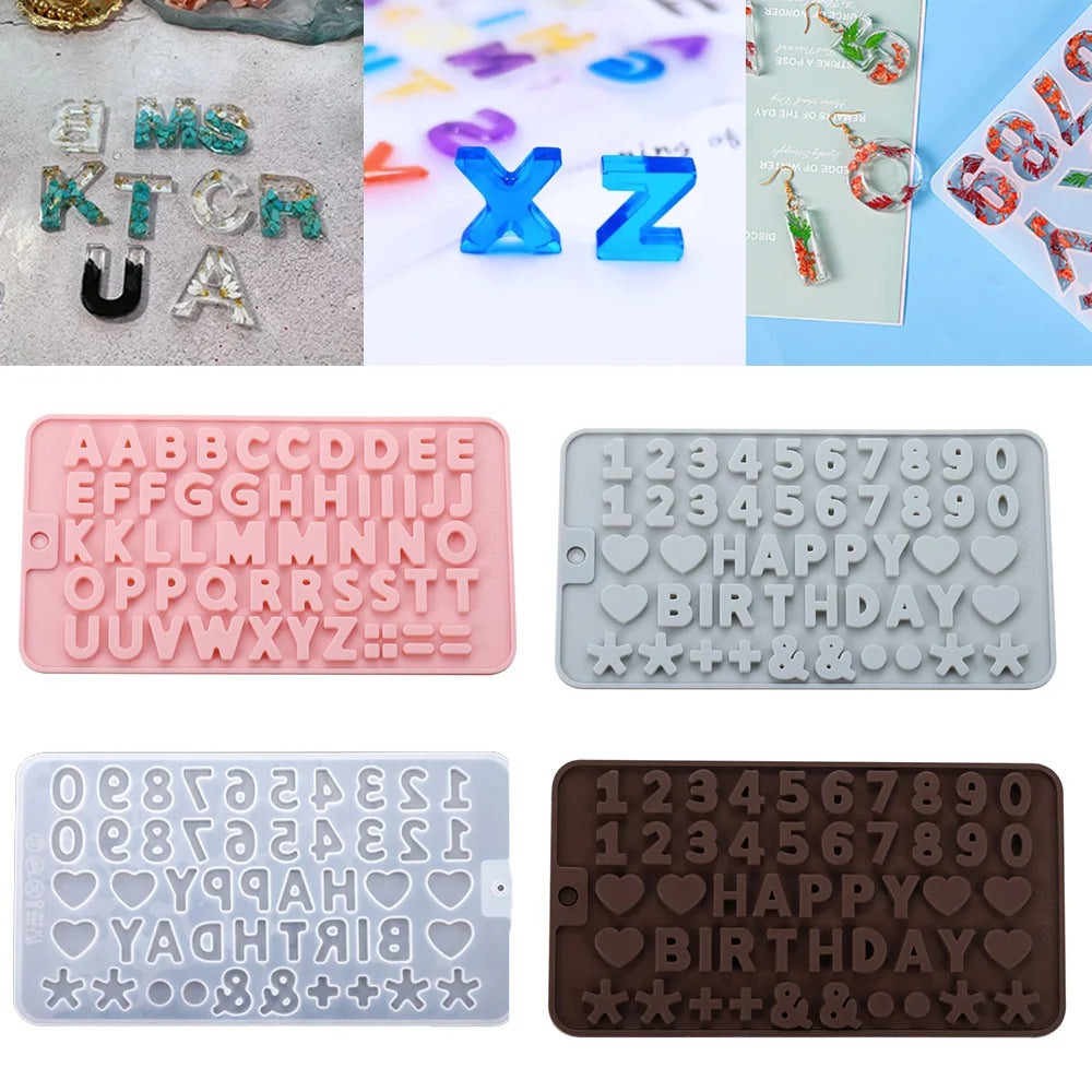Alphabet & Number Silicone Resin Molds