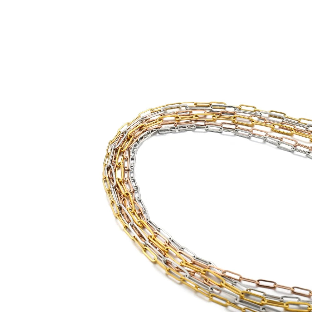 1M 3/4mm Stainless Steel Gold Cable Chain