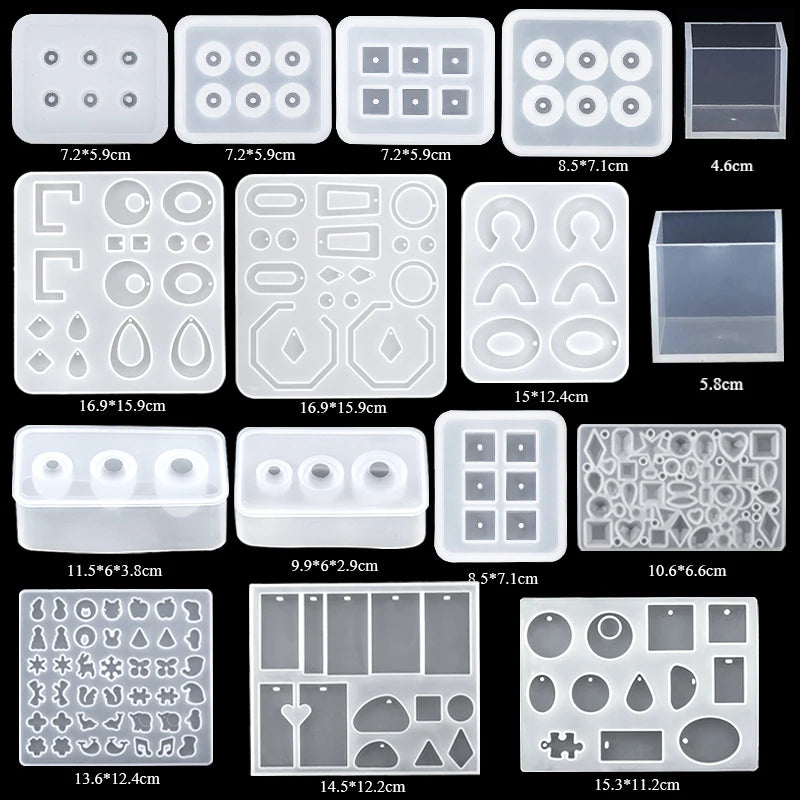 16 Styles Epoxy Resin Casting Molds Set
