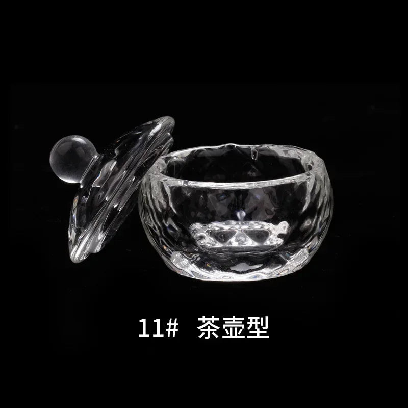 Crystal Glass Octagonal Dappen Dish with Lid