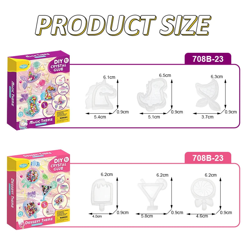 Kids Crystal Glue Keychain Craft Kit