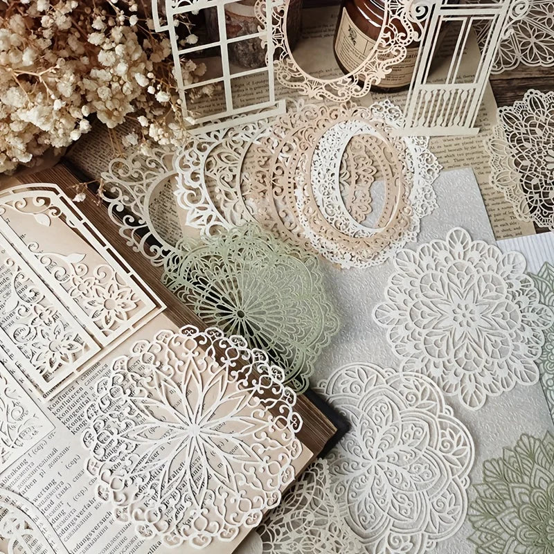 10pcs Vintage Lace Butterfly Hollow Craft Paper