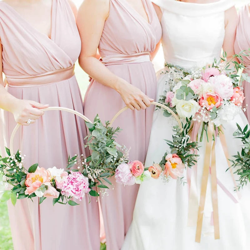 5Pcs Wooden Bamboo Hoops