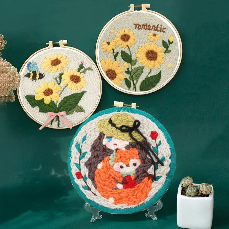 Sunflower DIY Punch Needle Embroidery Kit for Beginners