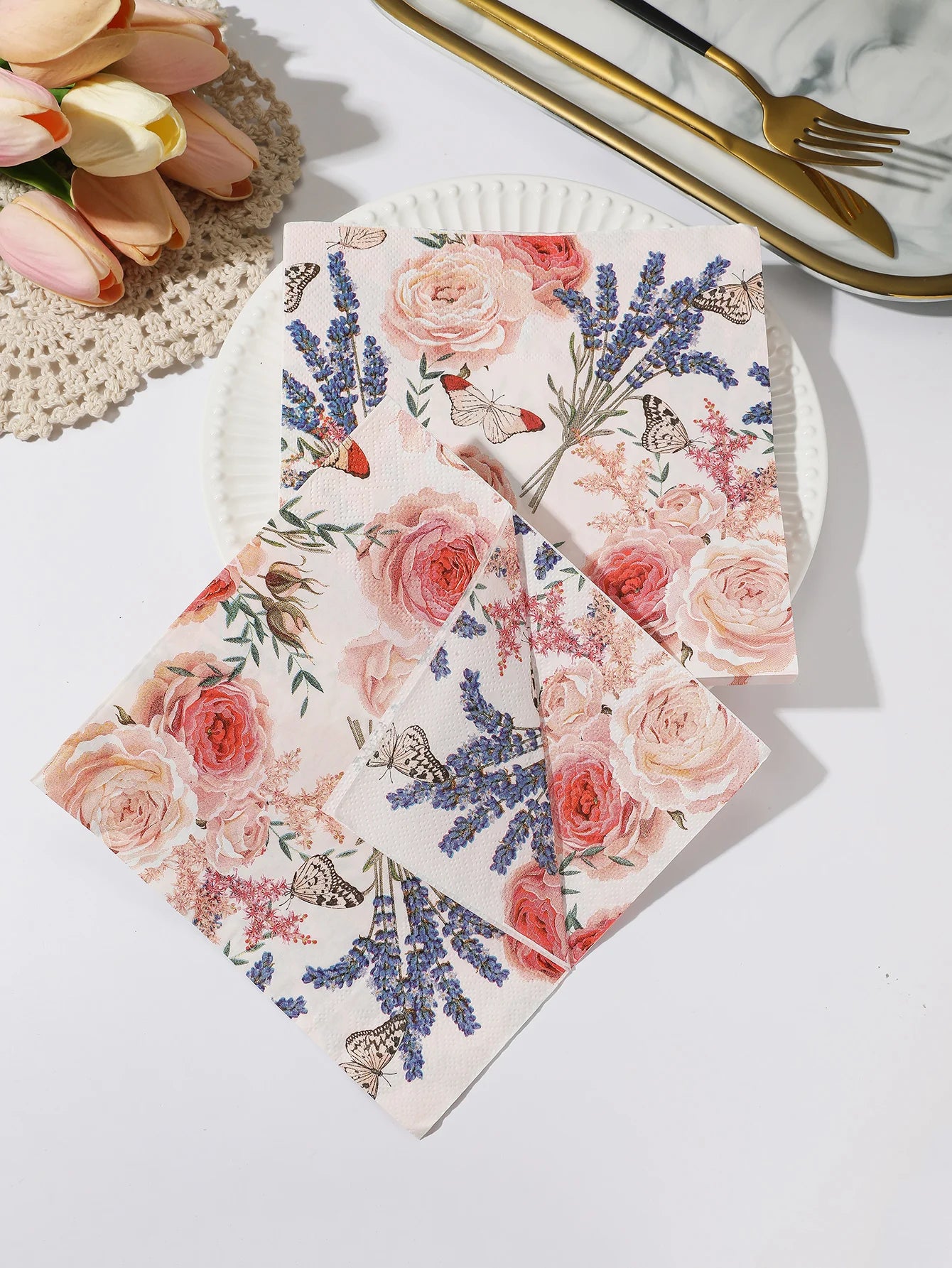 INS Style Floral Paper Napkins
