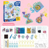 Kids DIY Crystal Glue Keychain Craft Kit – Art Set for Girls Ages 6+ Birthday Gift