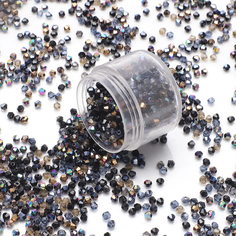 500Pcs 3mm Mixed AB Color Czech Bicone Glass Beads