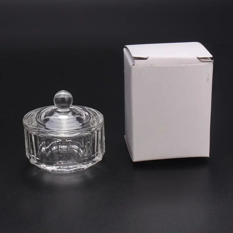 Crystal Glass Octagonal Dappen Dish with Lid